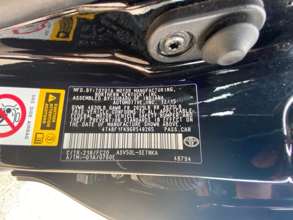 2016 Toyota CAMRY LE