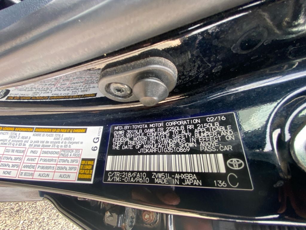 2016 Toyota Prius Two Eco