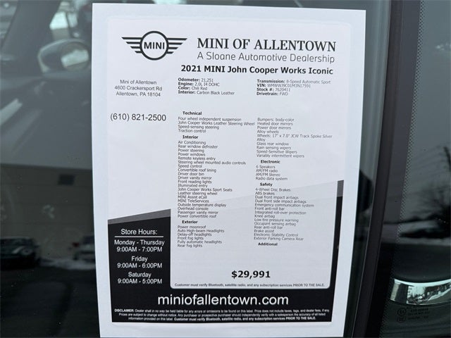 2021 MINI Convertible John Cooper Works