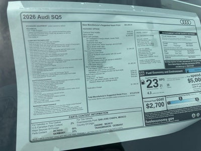 2026 Audi SQ5 Premium Plus TFSI quattro S tronic