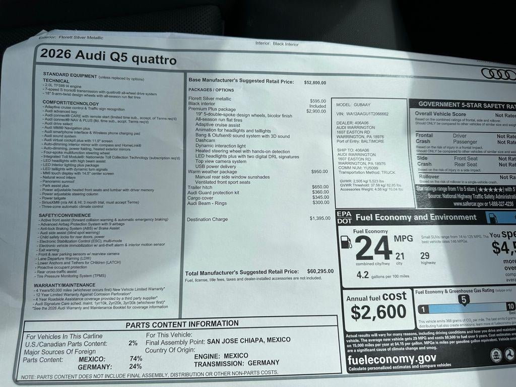 2026 Audi Q5 Premium Plus TFSI quattro S tronic