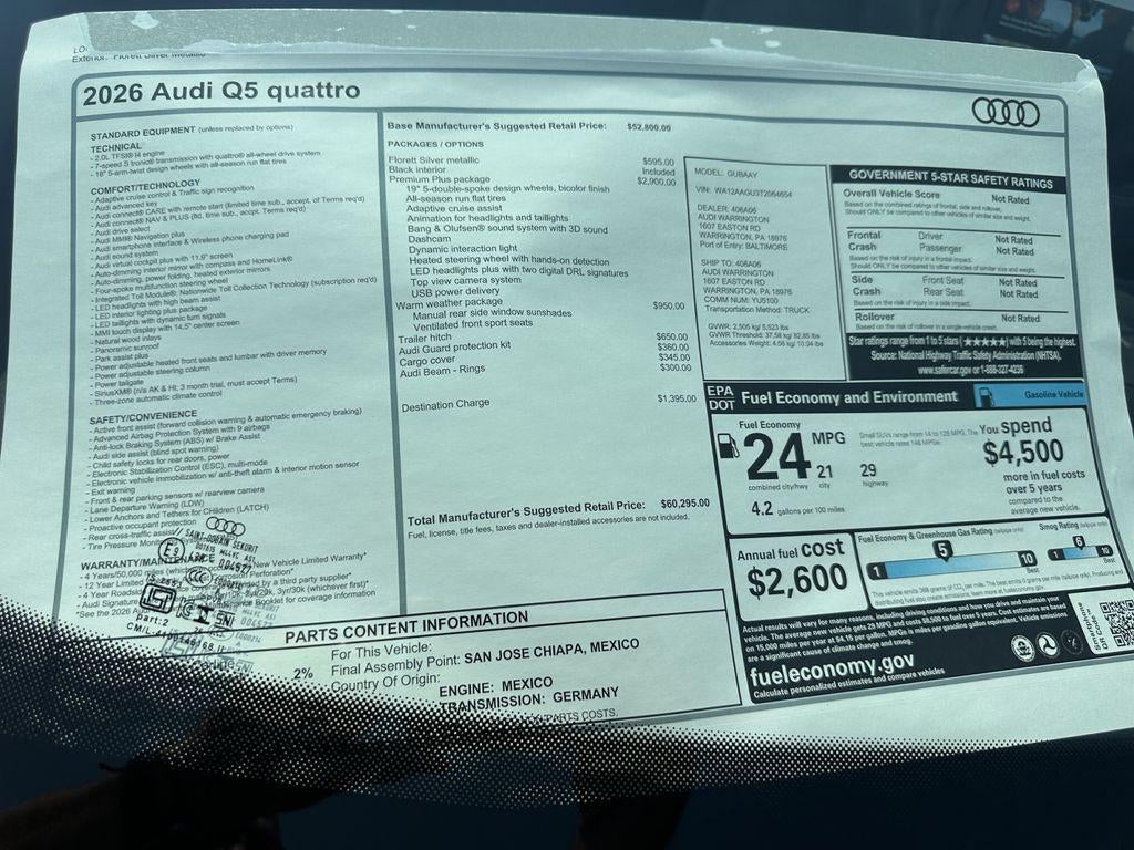 2026 Audi Q5 Premium Plus TFSI quattro S tronic