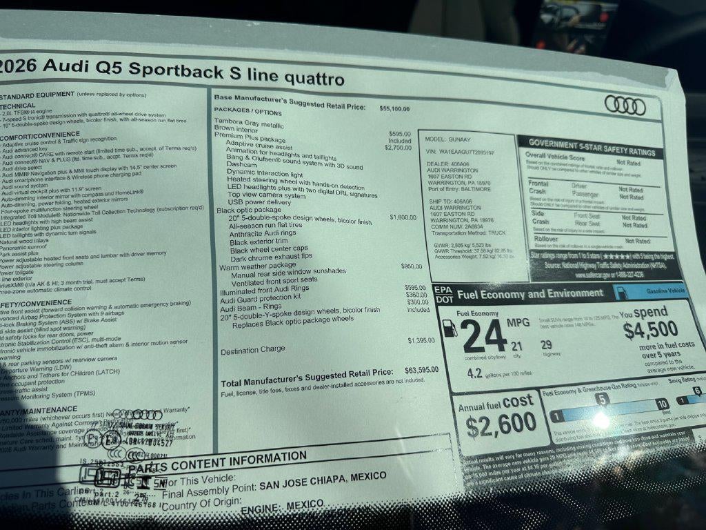 2026 Audi Q5 Sportback Premium plus