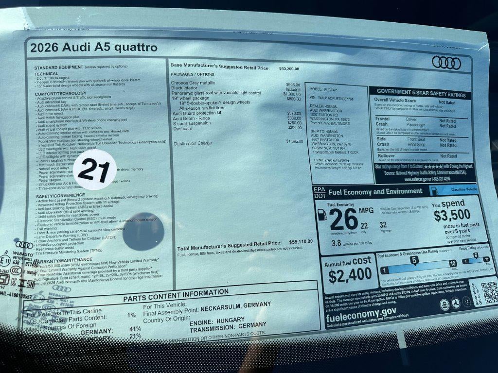 2026 Audi A5 Premium