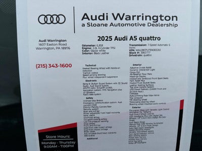 2025 Audi All-new A5 Premium Plus TFSI quattro S tronic