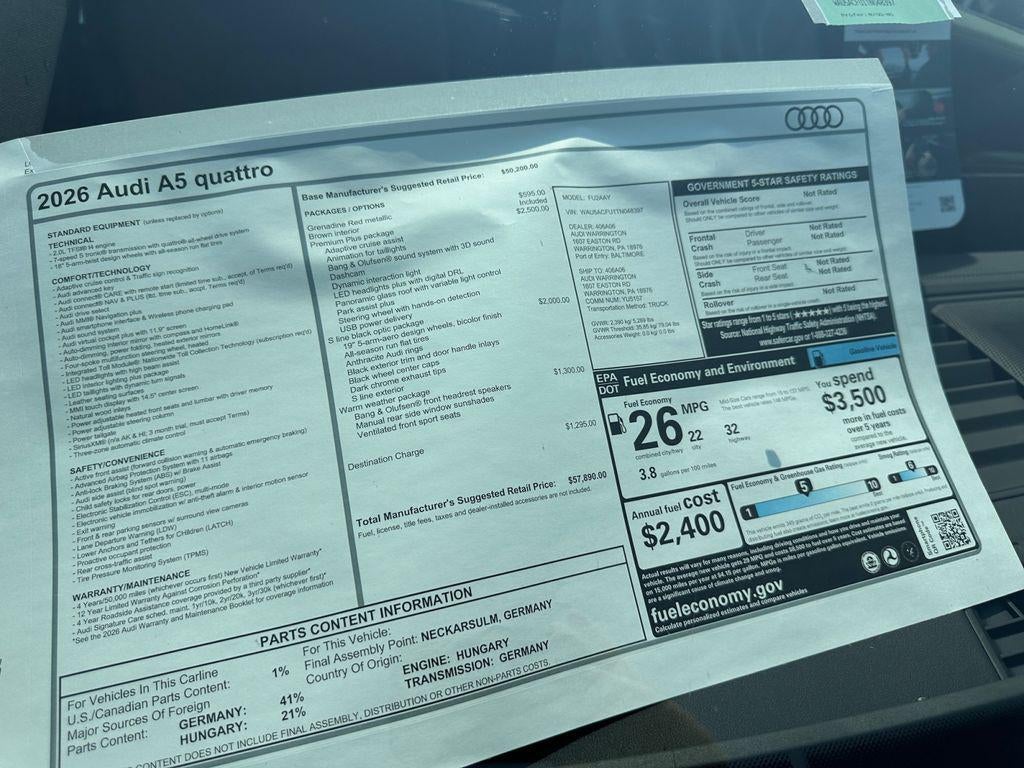 2026 Audi A5 Premium Plus TFSI quattro S tronic