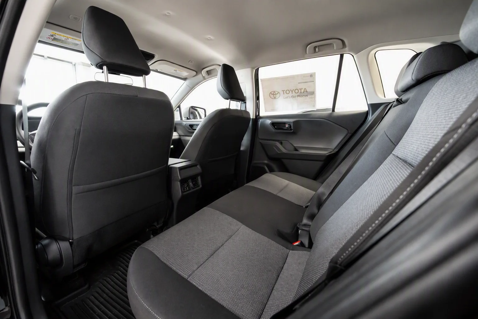 2026 Toyota RAV4 LE rear seats in black fabric at Sloane Toyota of Philadelphia
