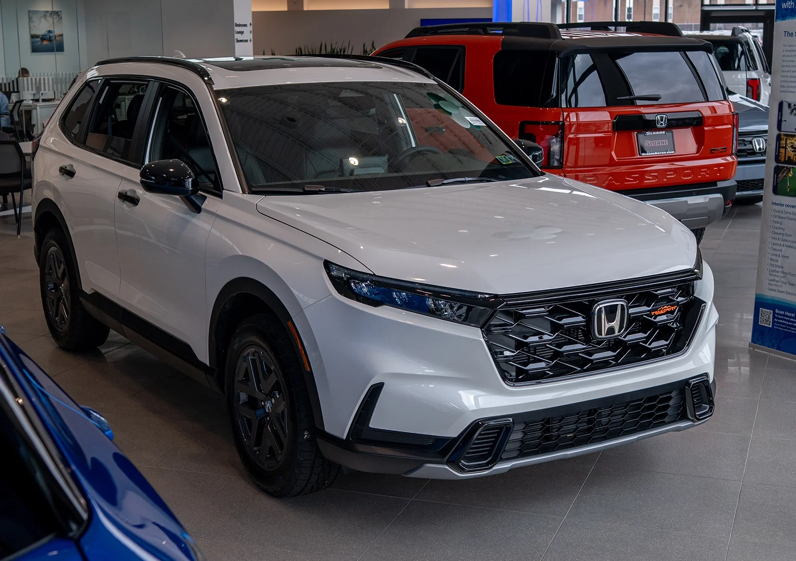 White CR-V Hybrid TrailSport inside Sloane Honda, Philadelphia, PA
