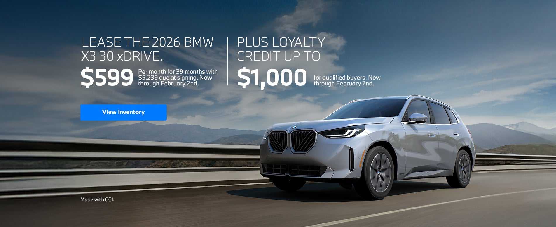 2026 BMW X3 30 xDRIVE Lease Offer