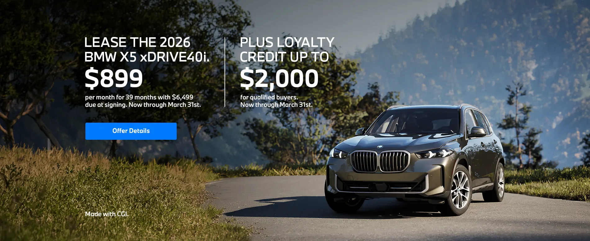 2026 BMW X5 xDRIVE40i Lease Offer