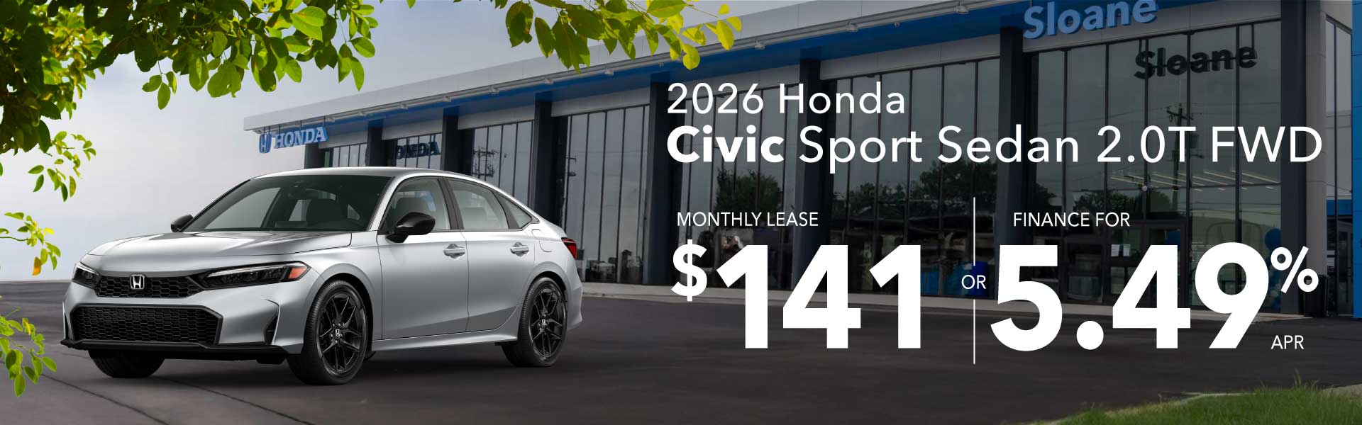 2026 Honda Civic Sport Sedan Lease Offer